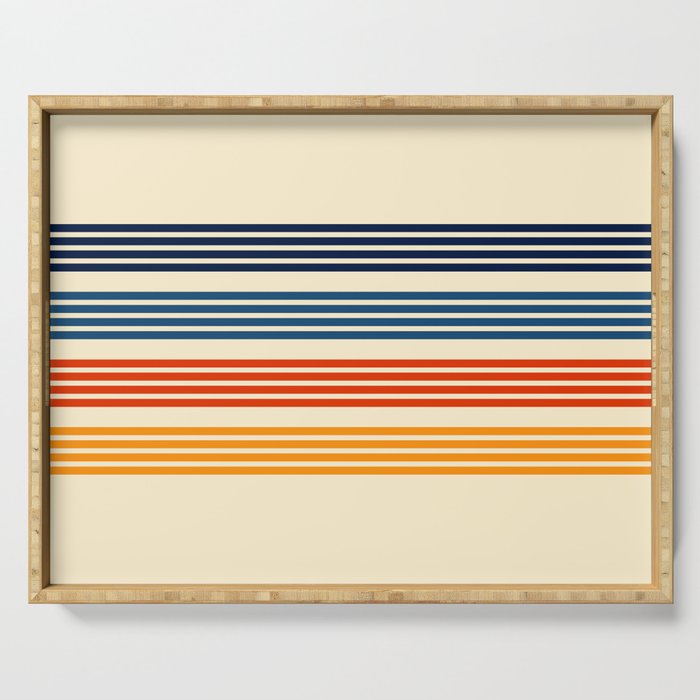 Kenshin - Classic Old School Retro Stripes Serving Tray Gallery Image 1