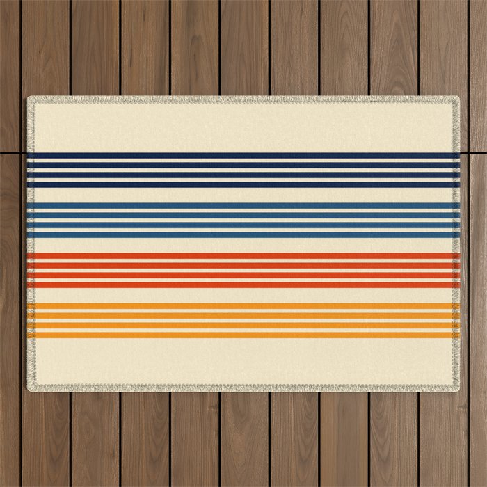 Kenshin - Classic Old School Retro Stripes Outdoor Rug Gallery Image 1