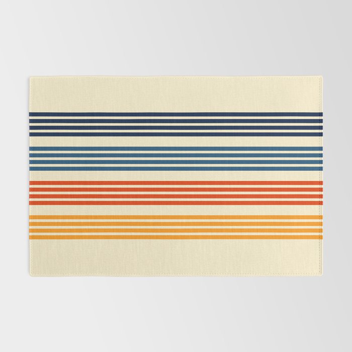 Kenshin - Classic Old School Retro Stripes Rug Gallery Image 2