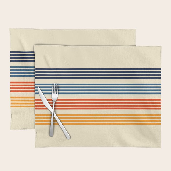 Kenshin - Classic Old School Retro Stripes Placemat Gallery Image 1