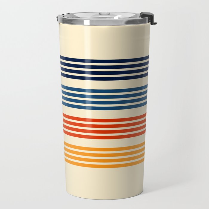 Kenshin - Classic Old School Retro Stripes Travel Mug Gallery Image 2