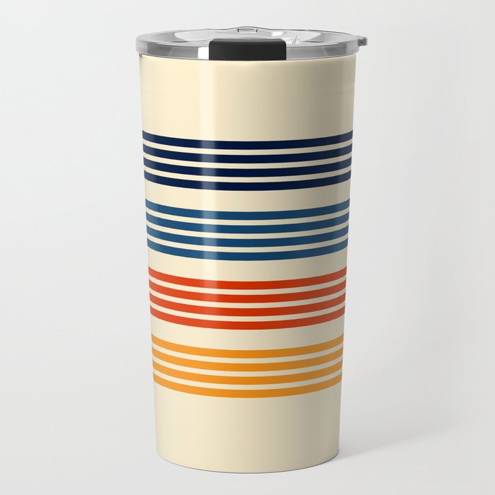 Kenshin - Classic Old School Retro Stripes Travel Mug Gallery Image 1