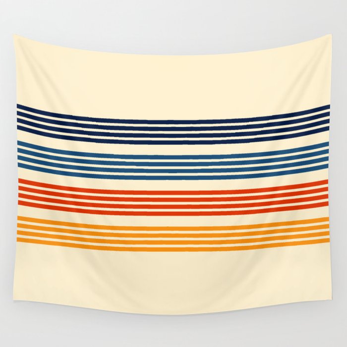 Kenshin - Classic Old School Retro Stripes Wall Tapestry Gallery Image 4