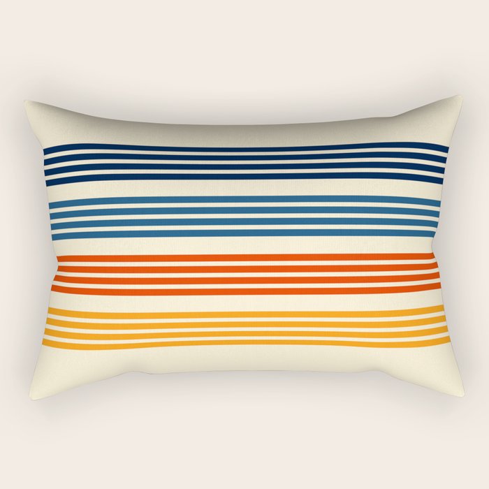 Kenshin - Classic Old School Retro Stripes Rectangular Pillow Gallery Image 2