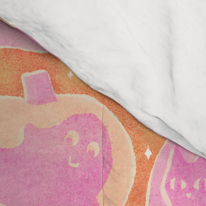 Halloween Pumpkins - pink and orange Comforter Gallery Image 4