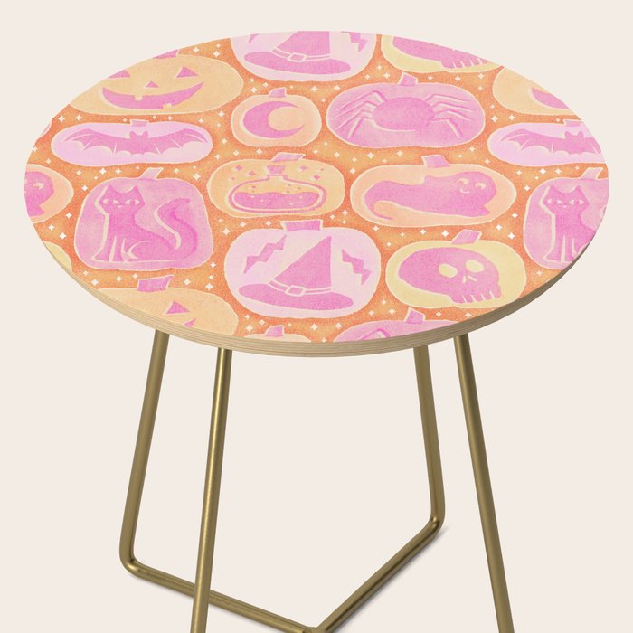 Halloween Pumpkins - pink and orange Side Table Gallery Image 2