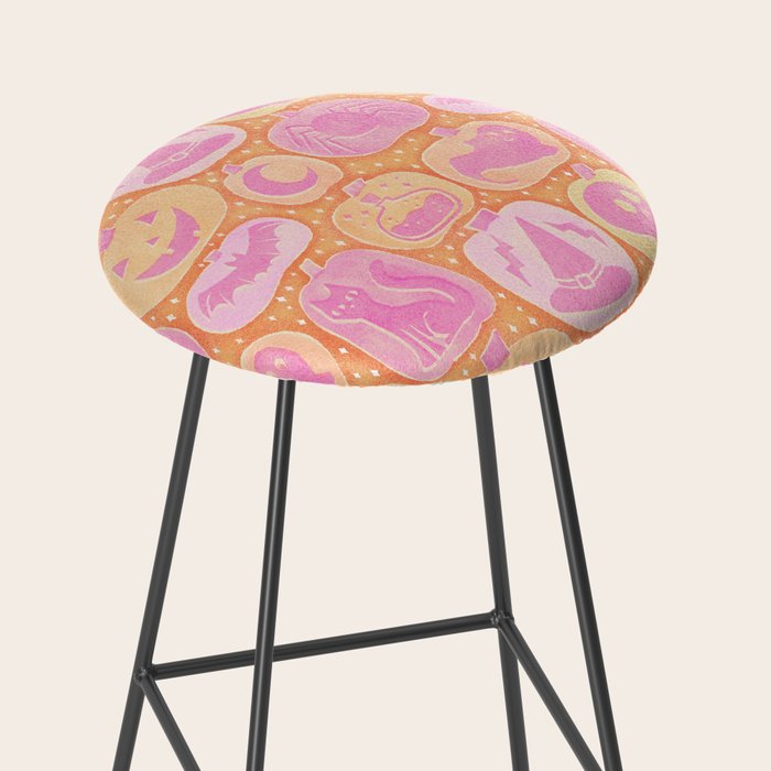 Halloween Pumpkins - pink and orange Stool Gallery Image 2