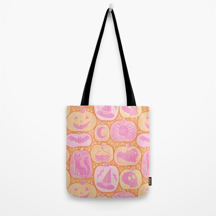 Halloween Pumpkins - pink and orange Tote Bag Gallery Image 2