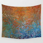 Vintage Rust, Terracotta and Blue Wall Tapestry Gallery Image 4