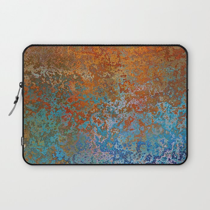 Vintage Rust, Terracotta and Blue Laptop Sleeve Gallery Image 1