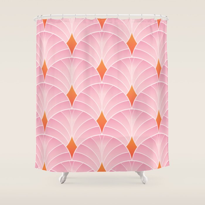 Diamonds & Petals: The Peach Edition Shower Curtain Gallery Image 1