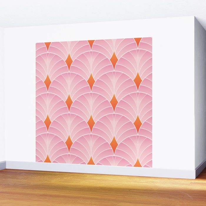 Diamonds & Petals: The Peach Edition Wall Mural Gallery Image 2
