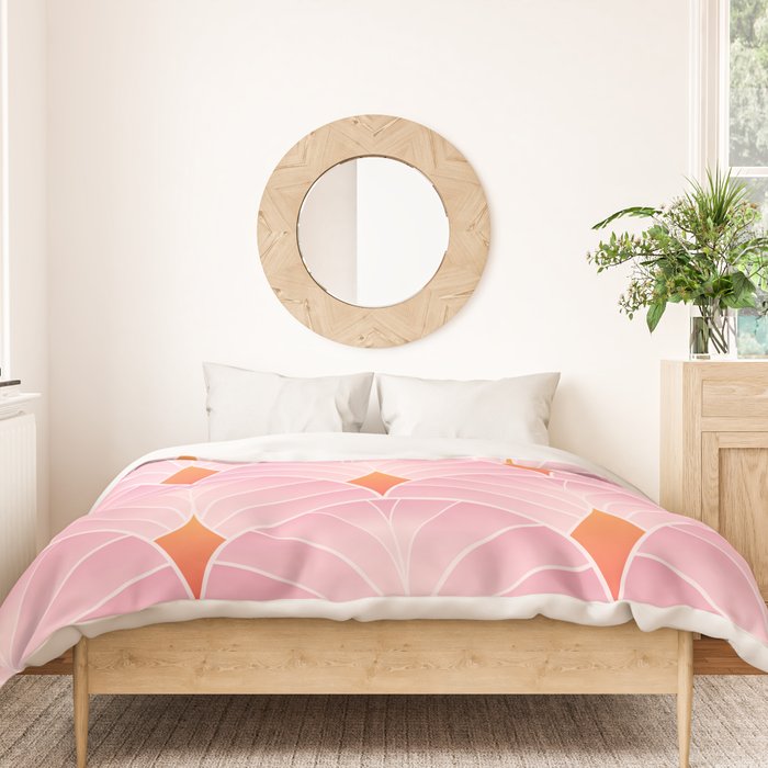 Diamonds & Petals: The Peach Edition Duvet Cover Gallery Image 3