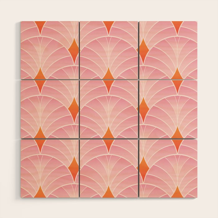 Diamonds & Petals: The Peach Edition Wood Wall Art Gallery Image 1