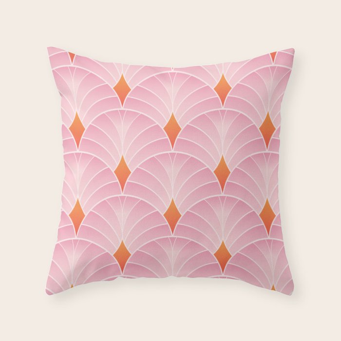Diamonds & Petals: The Peach Edition Throw Pillow Gallery Image 6