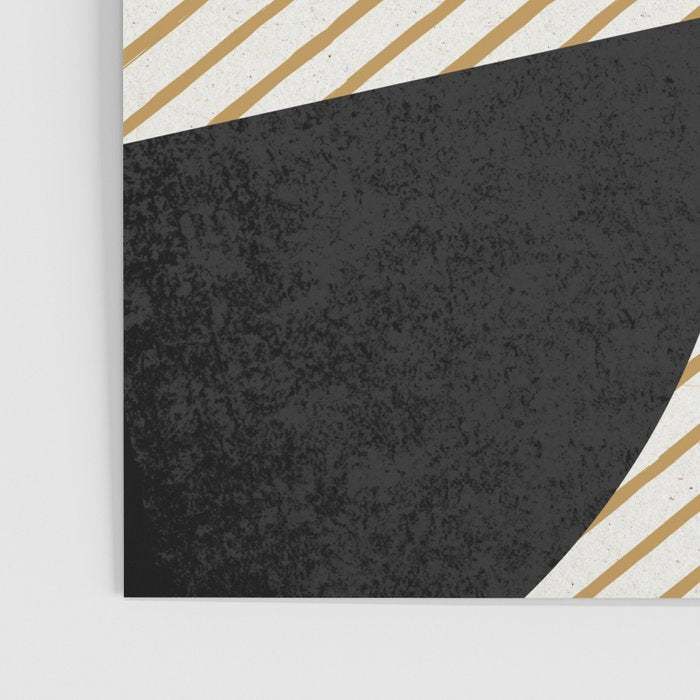 Stripes Circle Geometric Abstract Pattern 2 - Navy Blue Black Poster Gallery Image 3