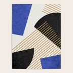 Stripes Circle Geometric Abstract Pattern 2 - Navy Blue Black Poster Gallery Image 4