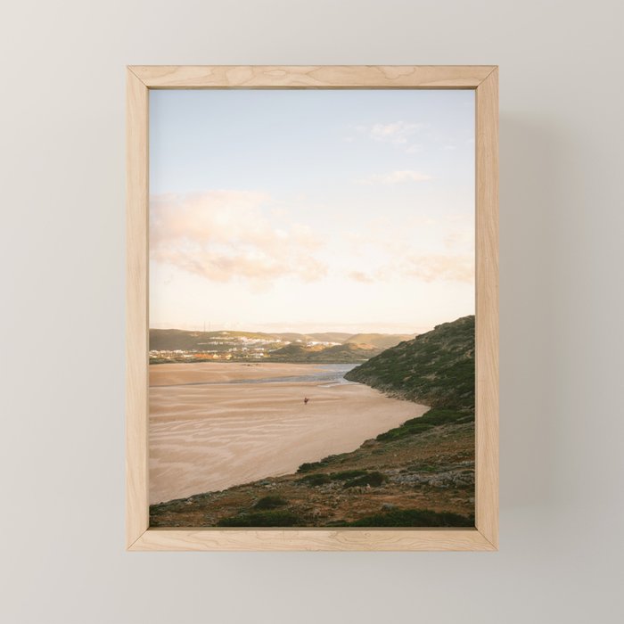 Lone surfer in Portugal | Algarve travel photography art Mini Art Print Gallery Image 1