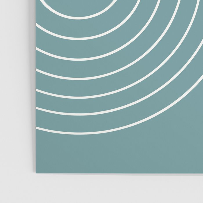 Minimal Line Curvature LXXXVI Beachy Teal Mid Century Modern Arch Abstract Poster Gallery Image 3