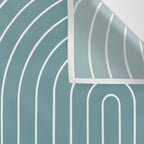 Minimal Line Curvature LXXXVI Beachy Teal Mid Century Modern Arch Abstract Wall Tapestry Gallery Image 3
