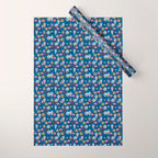 Retro Christmas Baubles on a dark background Wrapping Paper Gallery Image 1