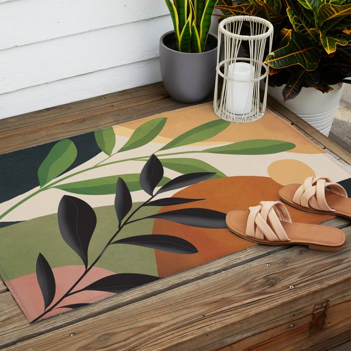 Abstract Sun Rays on the Branches 01 Outdoor Rug Gallery Image 2
