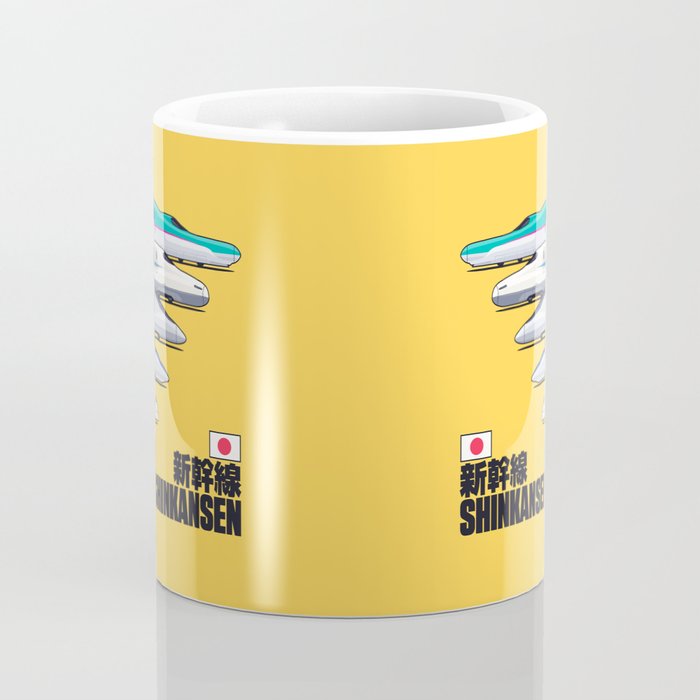 Shinkansen Bullet Train Evolution - Yellow Coffee Mug Gallery Image 4