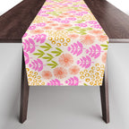 Retro Tropical Flora Pattern Table Runner Gallery Image 1