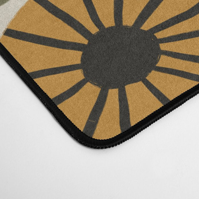 Floral Pattern / Turmeric Yellow & Green Desk Mat Gallery Image 4