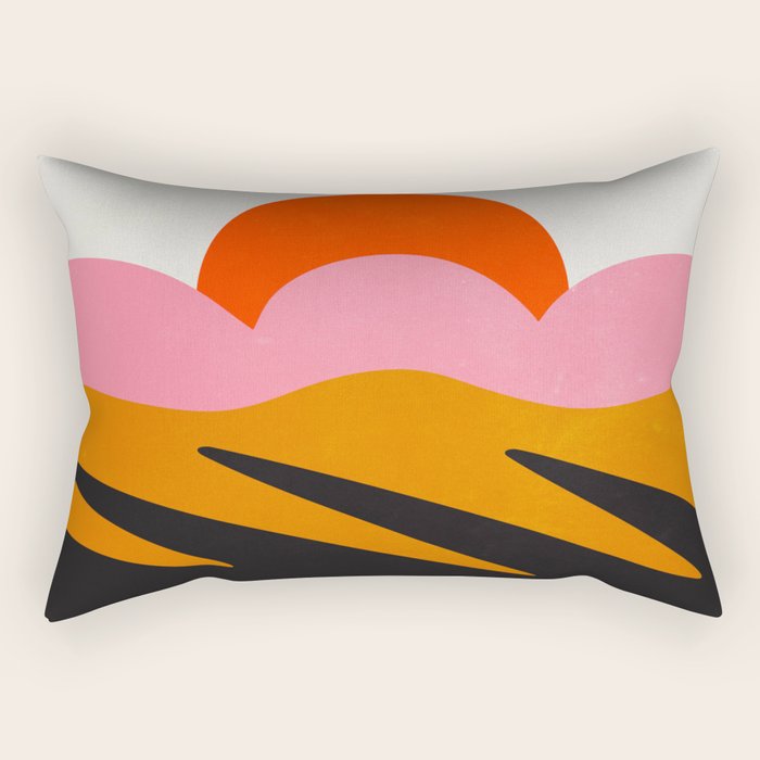 Landscape 02: Mid Century Abstraction Rectangular Pillow Gallery Image 1