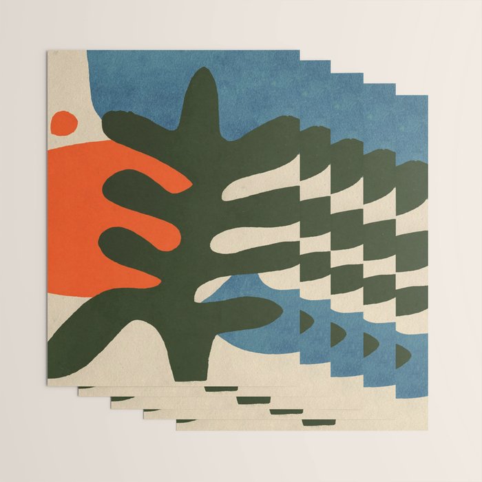 Abstract Sun and Leaf Shapes Wrapping Paper Gallery Image 3