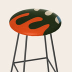 Abstract Sun and Leaf Shapes Stool Gallery Image 2