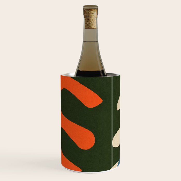 Abstract Sun and Leaf Shapes Wine Chiller Gallery Image 1