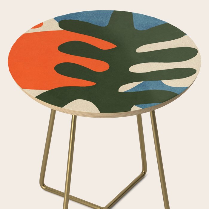 Abstract Sun and Leaf Shapes Side Table Gallery Image 2