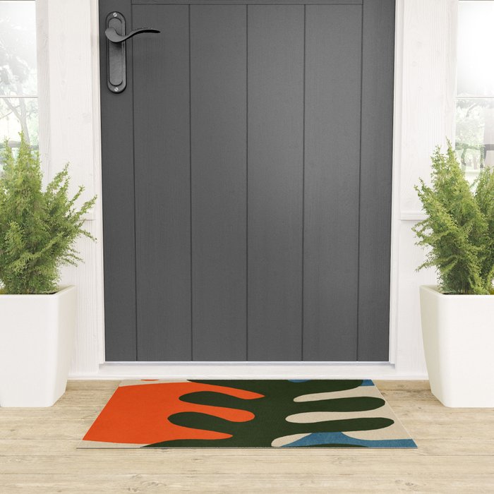 Abstract Sun and Leaf Shapes Welcome Mat Gallery Image 3