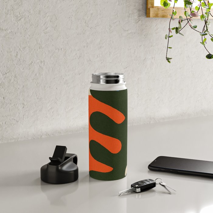 Abstract Sun and Leaf Shapes Water Bottle Gallery Image 4