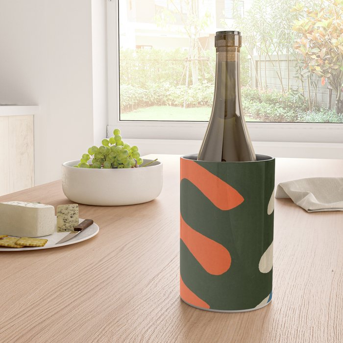 Abstract Sun and Leaf Shapes Wine Chiller Gallery Image 4