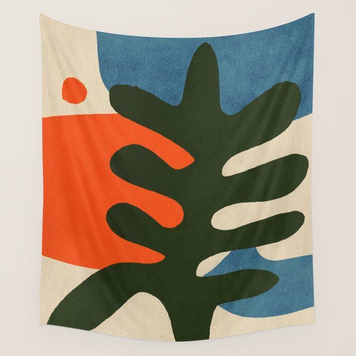Abstract Sun and Leaf Shapes Wall Tapestry Gallery Image 1