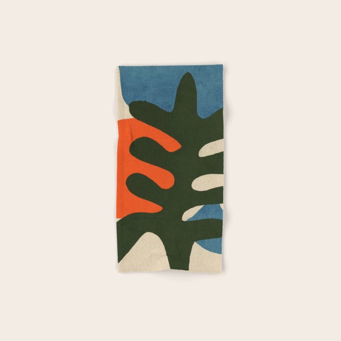 Abstract Sun and Leaf Shapes Bath Towel Gallery Image 1