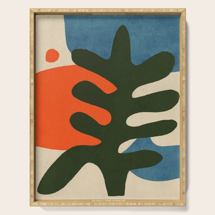 Abstract Sun and Leaf Shapes Serving Tray Gallery Image 1