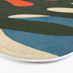 Abstract Sun and Leaf Shapes Bath Mat Gallery Image 3