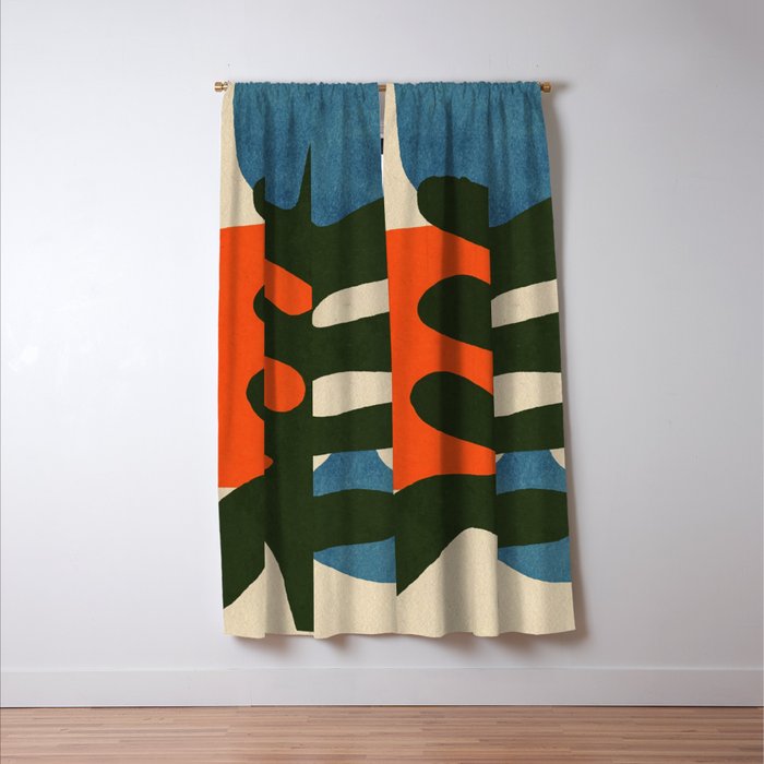 Abstract Sun and Leaf Shapes Window Curtain Gallery Image 3