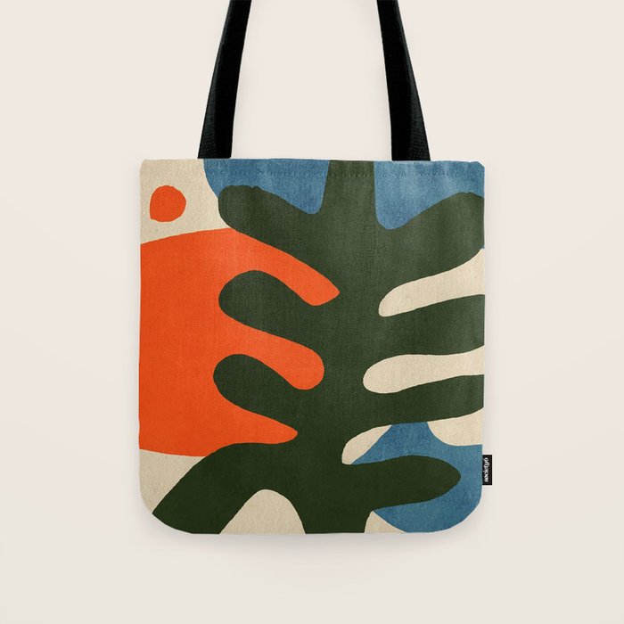 Abstract Sun and Leaf Shapes Tote Bag Gallery Image 1