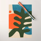 Abstract Sun and Leaf Shapes Wrapping Paper Gallery Image 1