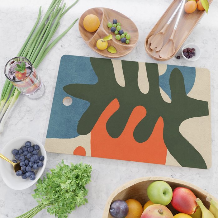 Abstract Sun and Leaf Shapes Cutting Board Gallery Image 2