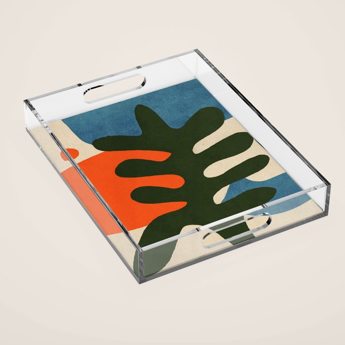 Abstract Sun and Leaf Shapes Acrylic Tray Gallery Image 1