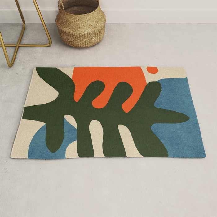 Abstract Sun and Leaf Shapes Rug Gallery Image 1