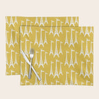 Mid Century Modern Giraffe Pattern 221 Mustard Yellow Placemat Gallery Image 1