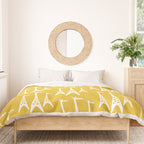 Mid Century Modern Giraffe Pattern 221 Mustard Yellow Duvet Cover Gallery Image 3