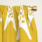 Mid Century Modern Giraffe Pattern 221 Mustard Yellow Window Curtain Gallery Image 2